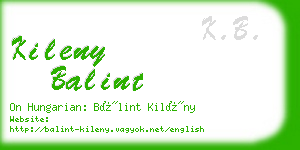 kileny balint business card